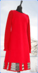 SOLGT - Knallrød kjole med kant 